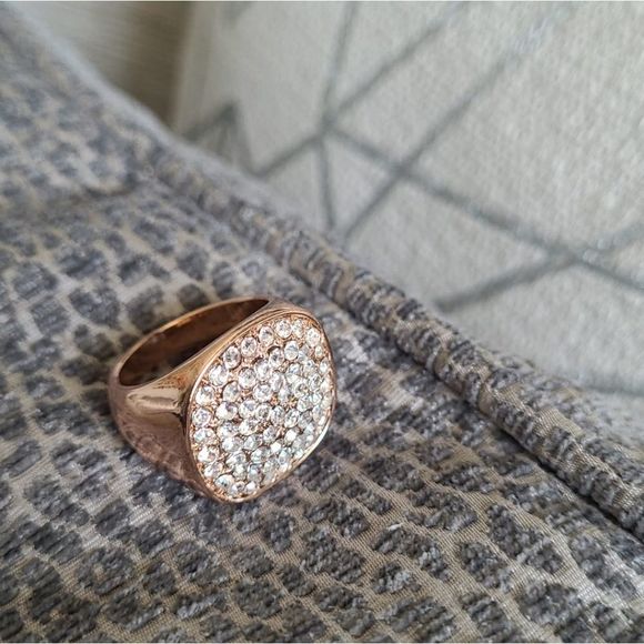 Square Statement Pinky Ring Rose bought it in Macys Solid rose gold new woman - Picture 1 of 5